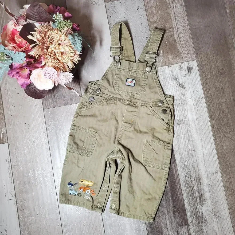 Carter's Baby Boy Embroidered Overalls Size 12m NWOT